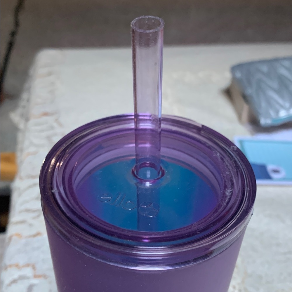 Ellie Purple Double Wall Tumbler with Straw - Picture 2 of 6